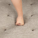 Modern L-Shape 3 Seat Reversible Sectional Couch with Pull Out Sleeper, Storage Chaise & 2 Stools, Cream, Linen Chenille