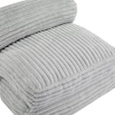 Latina Indoor Foldable Bean Bag Lounge Chair, Light Gray, Faux-Fur, 37x35x27.5 inches