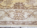 Oversized Peshawar Chobi Oushak Area Rug 11.6 x 12.5, Wool Hand-Knotted Light Gold & Ivory Decorative Pakistani Floral Carpet, 11x12 - 12x13
