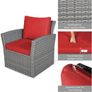 4 Piece All Weather Patio Furniture Set With Cushions And Glass Table