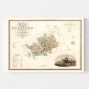 Vintage Map of Hertford England, 1834