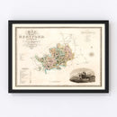 Vintage Map of Hertford England, 1834
