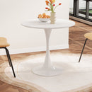 31.4 'round dining table, medieval white tulip dining table, 2-3 person metal base dining table, easy to assemble casual coffee table, office desk