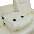 White Power Recliner Sofa With LED Lighting USB Charging