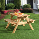 Natural Wood Children's Dining Table and Chair Set for Play, Reading, and Snacks
