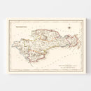 Vintage Map of Waterford County Ireland, 1846