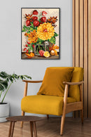 Needlepoint canvas for halfstitch without yarn Canvas Bouquet of Autumn SE926.331 Seg De Paris Printed Tapestry Canvas