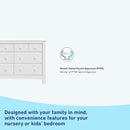 White Six Drawer Dresser For Nursery Organization Solutions