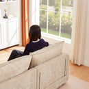 Modular L-Shaped Sectional Sofa Set with Movable Ottoman, Chenille, Coffee, 105 Inches