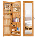 Jewelry Armoire Organizer With Full Length Mirror, Wall Mounted Lockable Cabinet With LED Light