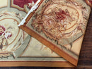 Aubusson Rug 4x6, Red, Floral, European Design, Vintage, Wool