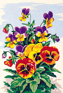 Needlepoint canvas for halfstitch without yarn Canvas Pansies SEU928.224 Seg De Paris Printed Tapestry Canvas