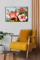 Needlepoint canvas for halfstitch without yarn Roses SEU928.339 Seg De Paris Printed Tapestry Canvas