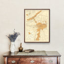 Vintage Map of Damascus, Syria 1918