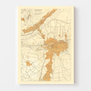 Vintage Map of Damascus, Syria 1918