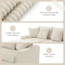[VIDEO]144*64'' Corduroy Sectional Sofa with Bluetooth Speakers, U Shaped Couch with Console, USB Charger, Cup Holders, Storage, Ottoman, Deep and Wide Seat Cloud Sofa for Living Room&Apartment