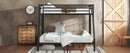 Metal Twin over Full Bunk Bed for Teens and Adults,Space-Saving/Noise Reduced/No Box Spring Needed, Black