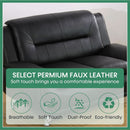 Leather Sofa Set 3 Piece Black Living Room Furniture