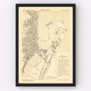 Vintage Map of Mesen, Belgium 1884