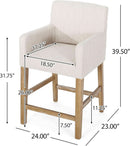Armga Upholstered 26 Inch Counter Stools Beige Set Of 2