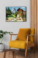 Needlepoint canvas for halfstitch without yarn Canvas The Peaks SE929.467 Seg De Paris Printed Tapestry Canvas