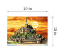 Needlepoint canvas for halfstitch without yarn Canvas Mont Saint Michel SE929.605 Seg De Paris Printed Tapestry Canvas