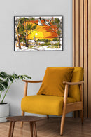 Needlepoint canvas for halfstitch without yarn The Melting Snow SE929.671 Seg De Paris Printed Tapestry Canvas
