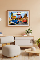 Needlepoint canvas for halfstitch without yarn Canvas Motel 66 SE929.714 Seg De Paris Printed Tapestry Canvas