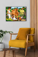 Needlepoint canvas for halfstitch without yarn In The Enclosure SE929.719 Seg De Paris Printed Tapestry Canvas