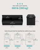 43 Inch Folding Storage Ottoman Black Synthetic Leather