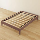 Full Size Dark Brown Platform Bed Frame Durable Quality