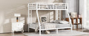 Metal Twin over Full Bunk Bed for Teens and Adults,Space-Saving/Noise Reduced/No Box Spring Needed, White