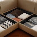 Stylish Camel Chenille 2-Seater Sofa with Storage Seat and Cylindrical Backrest