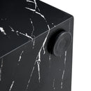 Rectangular Black Marble Texture MDF Coffee Table - Luxurious Design, 11.8*11.8*19.6 Inch, Perfect Living Room Accent