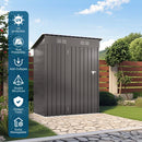 5x3 FT Durable Metal Shed Outdoor Storage Shed with Pitched Roof and Lockable Door, Gray