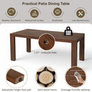 TREXM 7-Piece Patio Dining Table Set for 6, Outdoor Furniture Sets with 72.8' Rectangle Table, Patio Table and Chairs Set with Removable Cushions for Backyard, Garden, Poolside (Mocha + Beige Cushion)