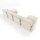 Elegant Four-Seater Sofa with Movable Ottoman and Lumbar Pillow, Beige Chenille Fabric, Solid Wood Frame, Ergonomic Design