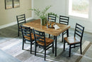 Blondon 60 Inch Solid Wood Dining Set Brown Finish Durable Construction