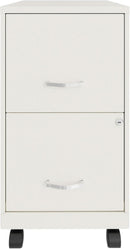 LYS SOHO White Mobile File Cabinet With Locking Two Drawers