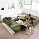 Olive Green Corduroy Premium Modular Sleeper SofaBed