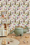 Hares and Mushrooms Wallpaper