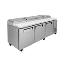 Heavy-Duty 93-Inch Commercial Stainless Steel Pizza Prep Table With Refrigeration (SAK52193)