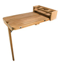 Whitecap Cockpit Table w/Folding Leaves  4 Cupholders - Teak