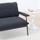 Modern Black Metal Frame Sofa with Sponge Filling for Compact Spaces and Versatile Use