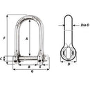 Wichard Self-Locking Large Shackle - Diameter 5mm - 3/16"