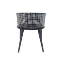 Milan Outdoor Dining Chair Set of 2 Black Iron Elegant Design 22.25' x 21.50' x 28.25'