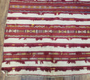 Antique Turkoman Yamud Rug 3x5 ft, 1920s Turkmen Sofreh Table Cover, Bohemian Rug, Tribal Collectible, Striped Rug, Handmade Ivory and Red