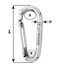 Wichard Symmetric Carbine Hook Without Eye - Length 60mm - 1/4"