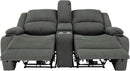 Powered Double Wall Hugger Recliner Sofa 67in Fossil Cloth