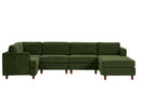 Modern Modular Sectional couch,6 Seaters Sleeper Sofa Upholstered Corduroy Free Combination Sofa(Green)